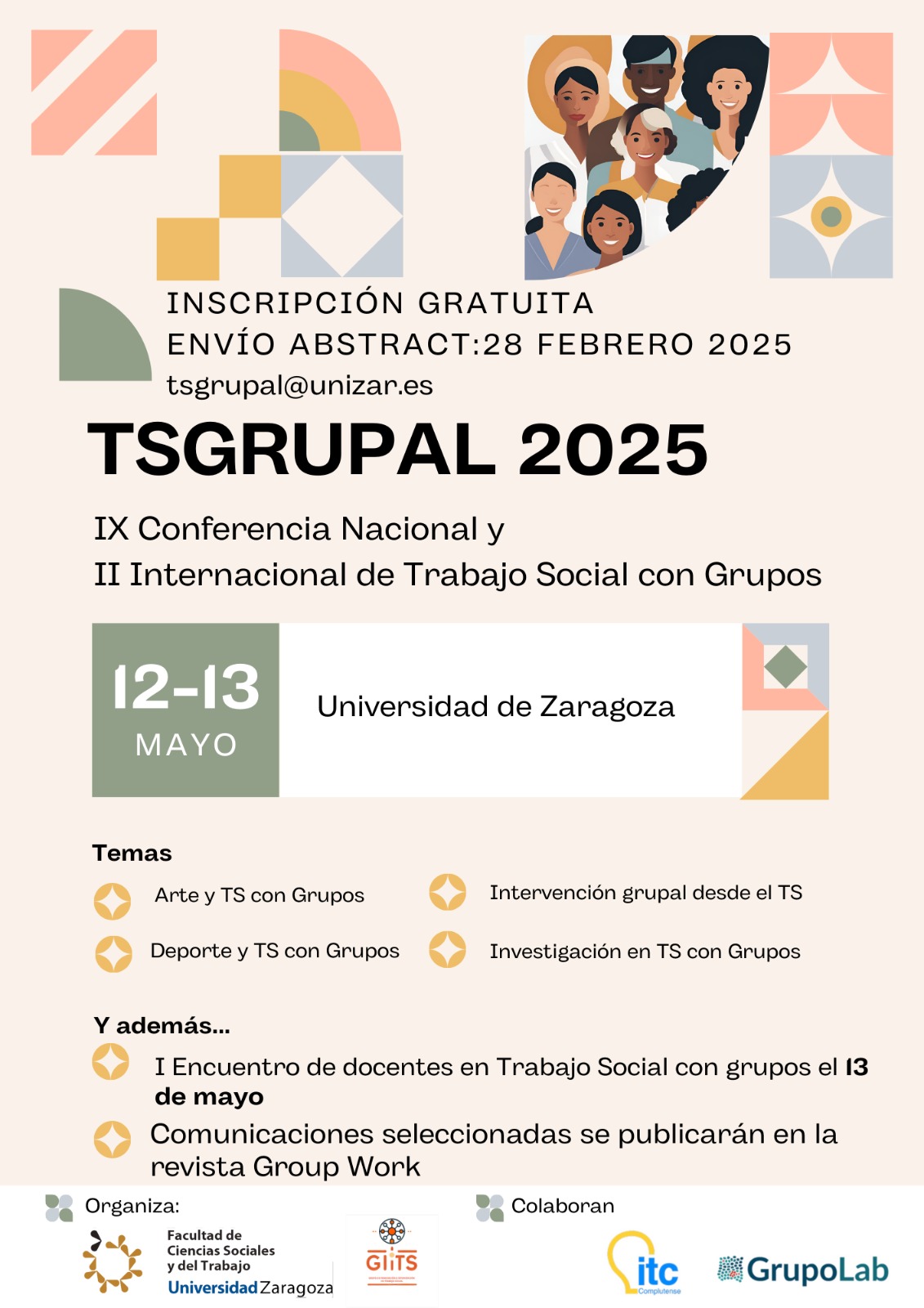 TSGRUPAL 2025: IX Conferencia Nacional y II Internacional de Trabajo Social con Grupos